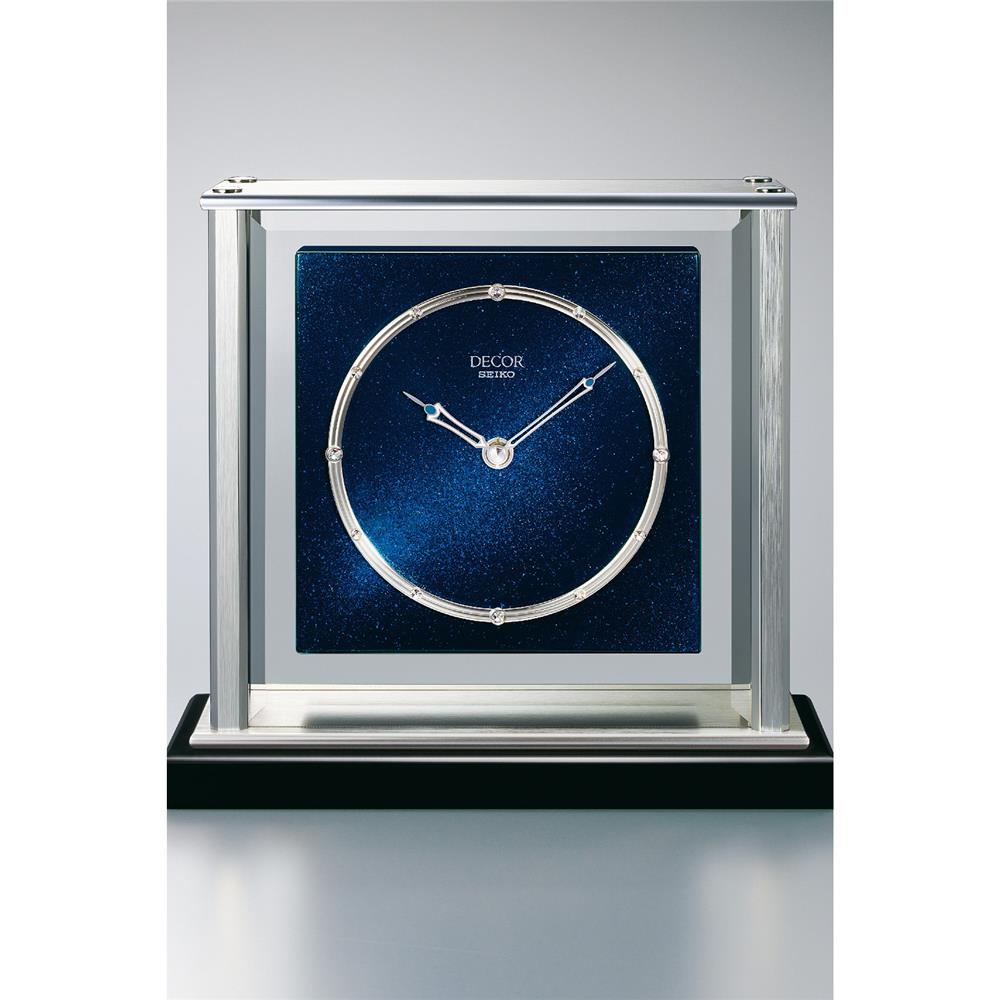 นาฬิกาตั้งโต๊ะ SEIKO CLOCKS AZ758L 8.7X9.5 นิ้ว สีน้ำเงิน