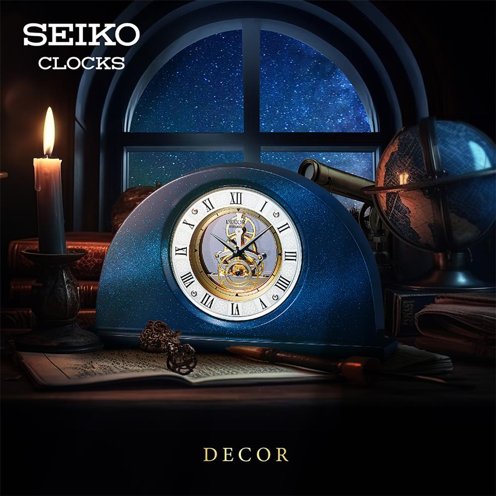 นาฬิกาตั้งโต๊ะ SEIKO CLOCKS AZ757L 7.7X12.9 นิ้ว สีน้ำเงิน