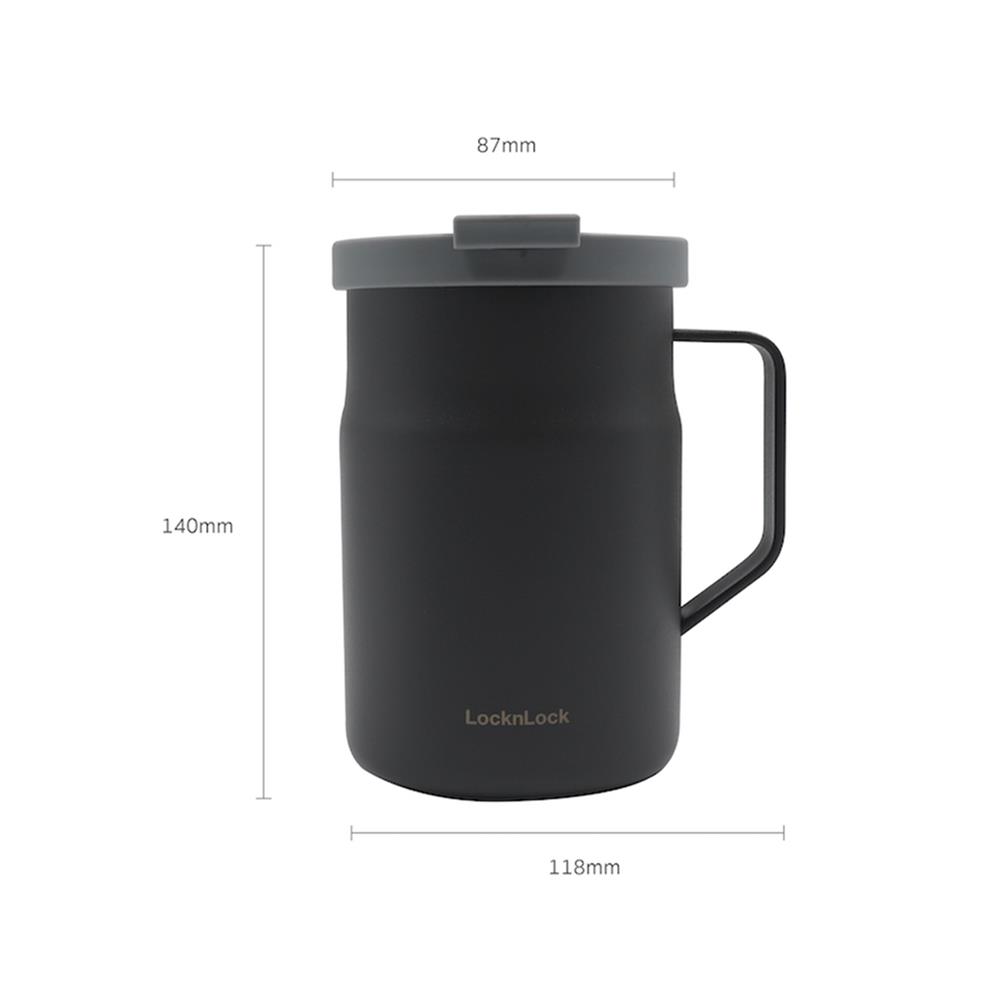 กระติกสุญญากาศ LOCKNLOCK METRO MUG 475 มล. สีเทาเข้ม