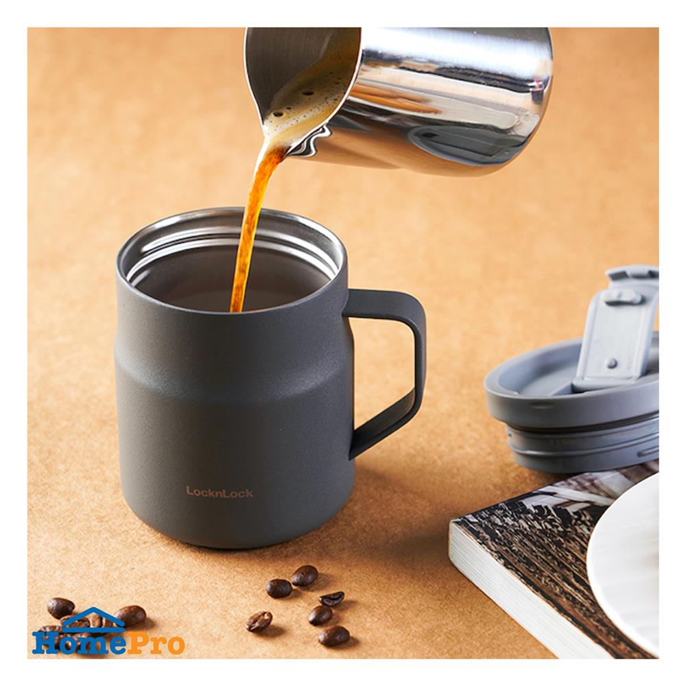 กระติกสุญญากาศ LOCKNLOCK METRO MUG 370 มล. สีเทาเข้ม