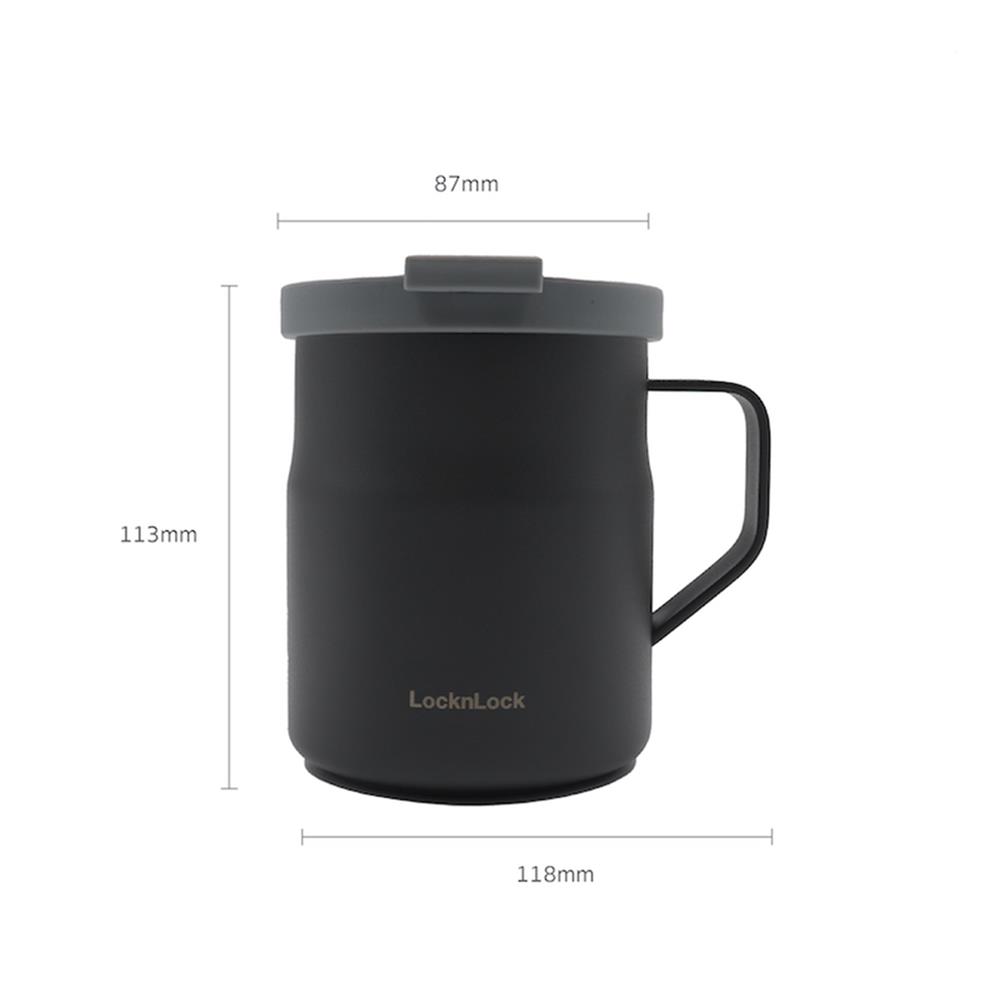 กระติกสุญญากาศ LOCKNLOCK METRO MUG 370 มล. สีเทาเข้ม