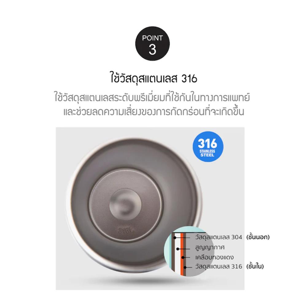 กระติกสุญญากาศ 550 มล. LOCKNLOCK ENERGETIC ONE TOUCH สีชมพู