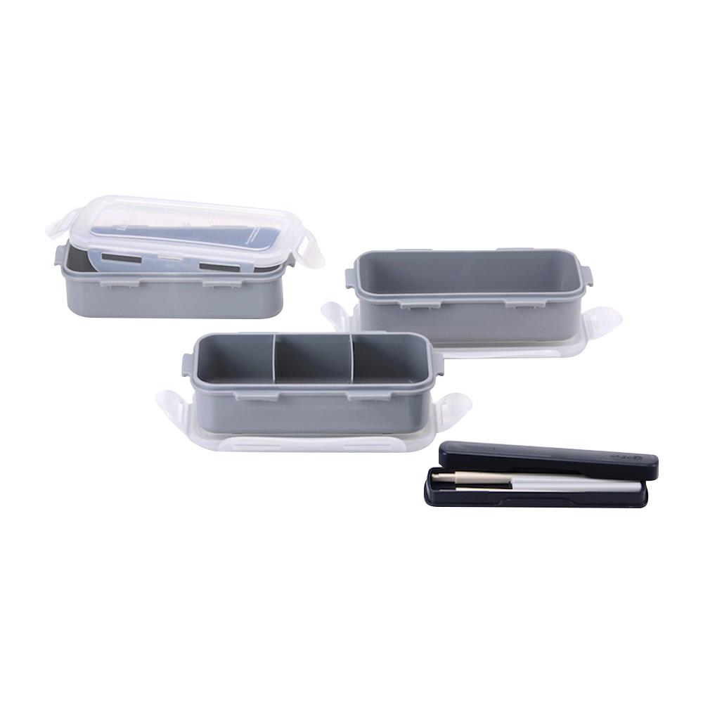 ชุดกล่องอาหาร LOCKNLOCK HPL754CD สีเทา