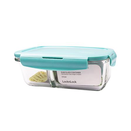 กล่องอาหาร LOCKNLOCK SLIM GLASS LCB425C 0.51 ลิตร สีฟ้า_0