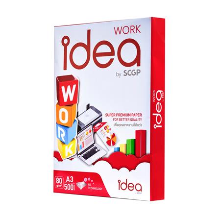 กระดาษถ่ายเอกสาร IDEA BY SCGP WORK 80 แกรม A3 1 รีม 500 แผ่น_0
