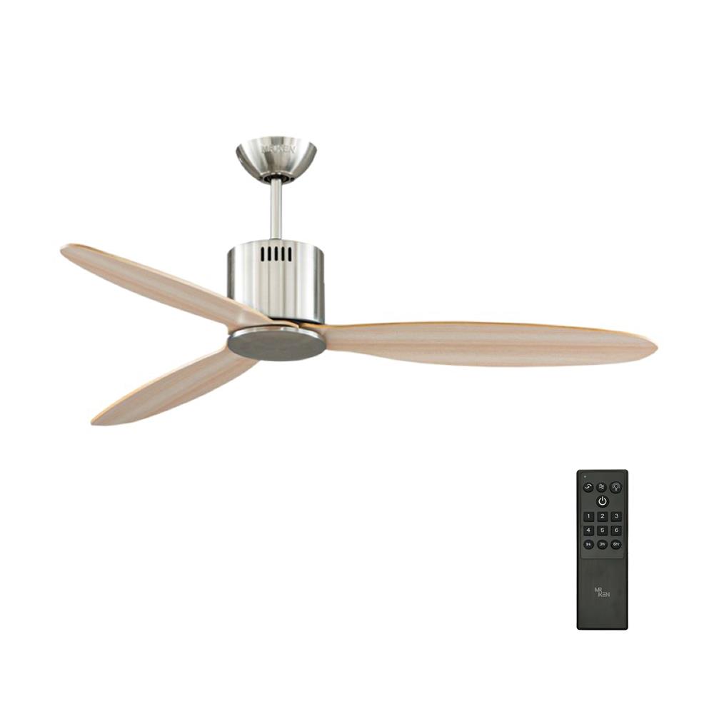 พัดลมไม่มีโคมไฟ MR.KEN 25-017579 52 นิ้ว สีเงิน/น้ำตาล