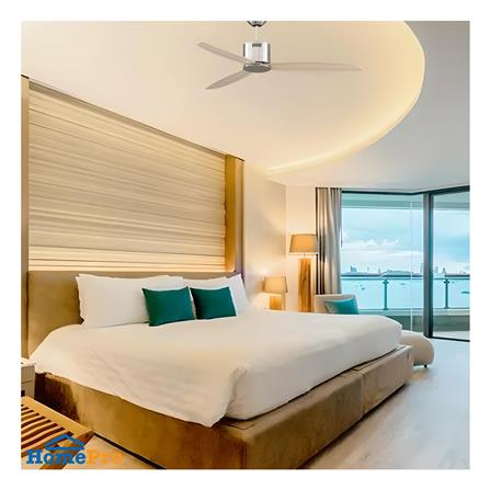 พัดลมไม่มีโคมไฟ MR.KEN 25-017579 52 นิ้ว สีเงิน/น้ำตาล_3