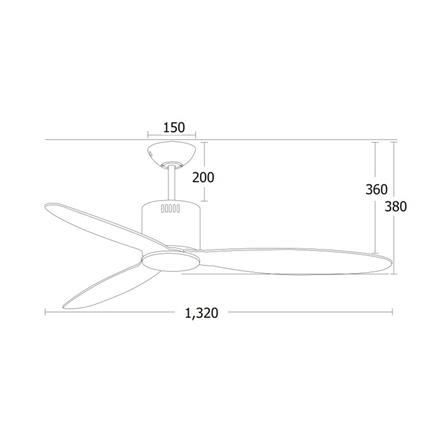 พัดลมไม่มีโคมไฟ MR.KEN 25-017579 52 นิ้ว สีเงิน/น้ำตาล_4