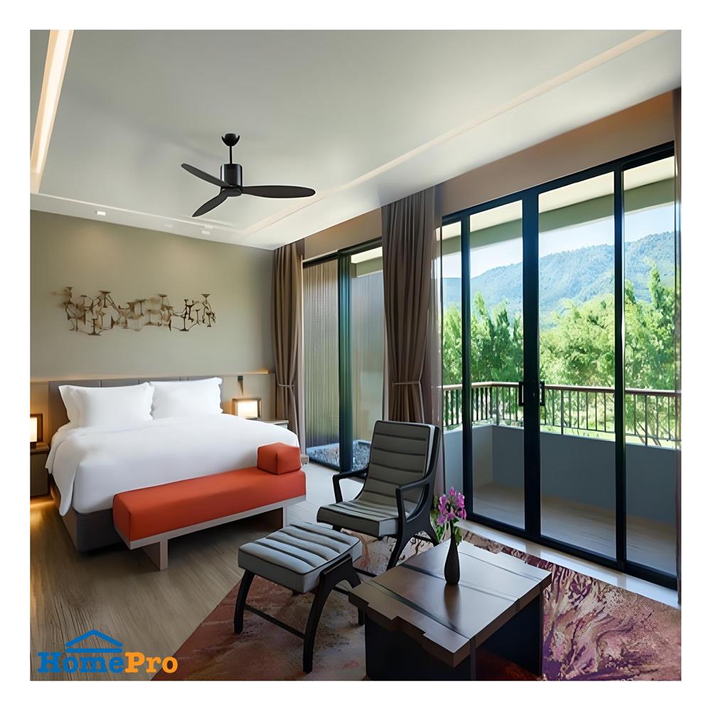 พัดลมไม่มีโคมไฟ MR.KEN 25-01488 52 นิ้ว สีดำ/น้ำตาลเข้ม