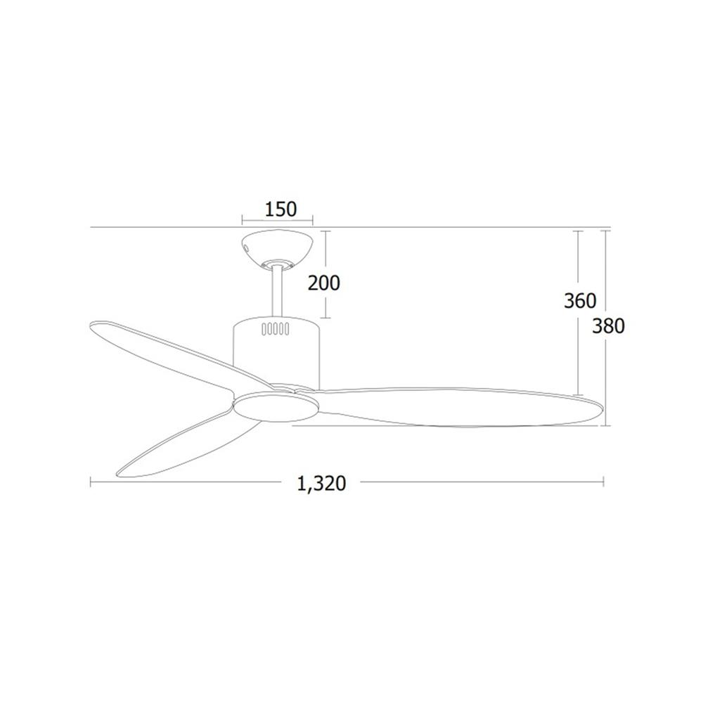 พัดลมไม่มีโคมไฟ MR.KEN 25-01488 52 นิ้ว สีดำ/น้ำตาลเข้ม