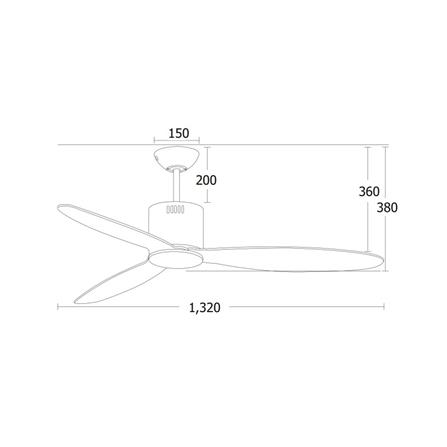 พัดลมไม่มีโคมไฟ MR.KEN 25-01488 52 นิ้ว สีดำ/น้ำตาลเข้ม_4