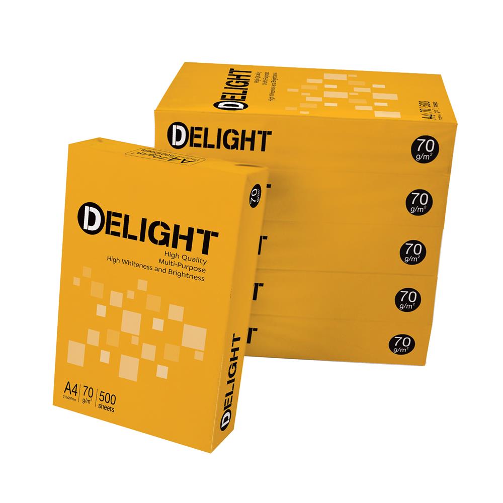 กระดาษถ่ายเอกสาร IDEA BY SCGP DELIGHT 70 แกรม A4 5 รีม ต่อ แพ็ก
