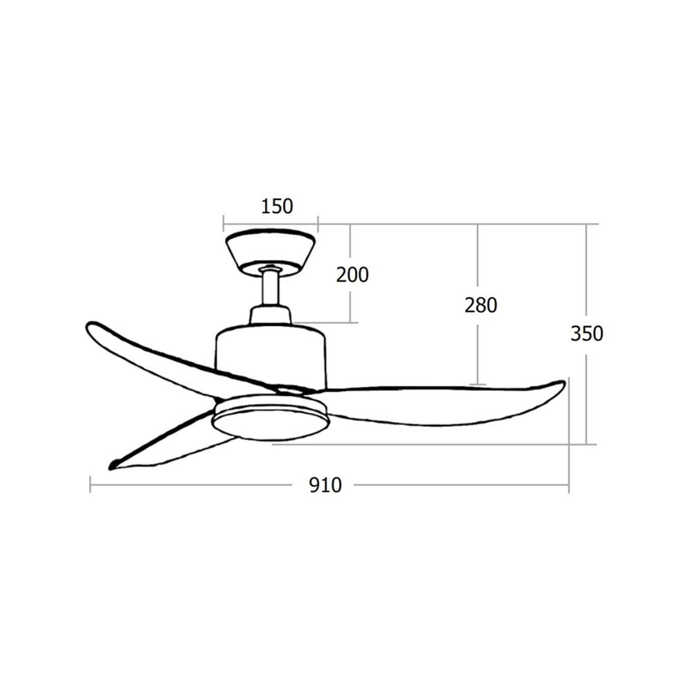 พัดลมไม่มีโคมไฟ MR.KEN 25-01852 36 นิ้ว สีขาว