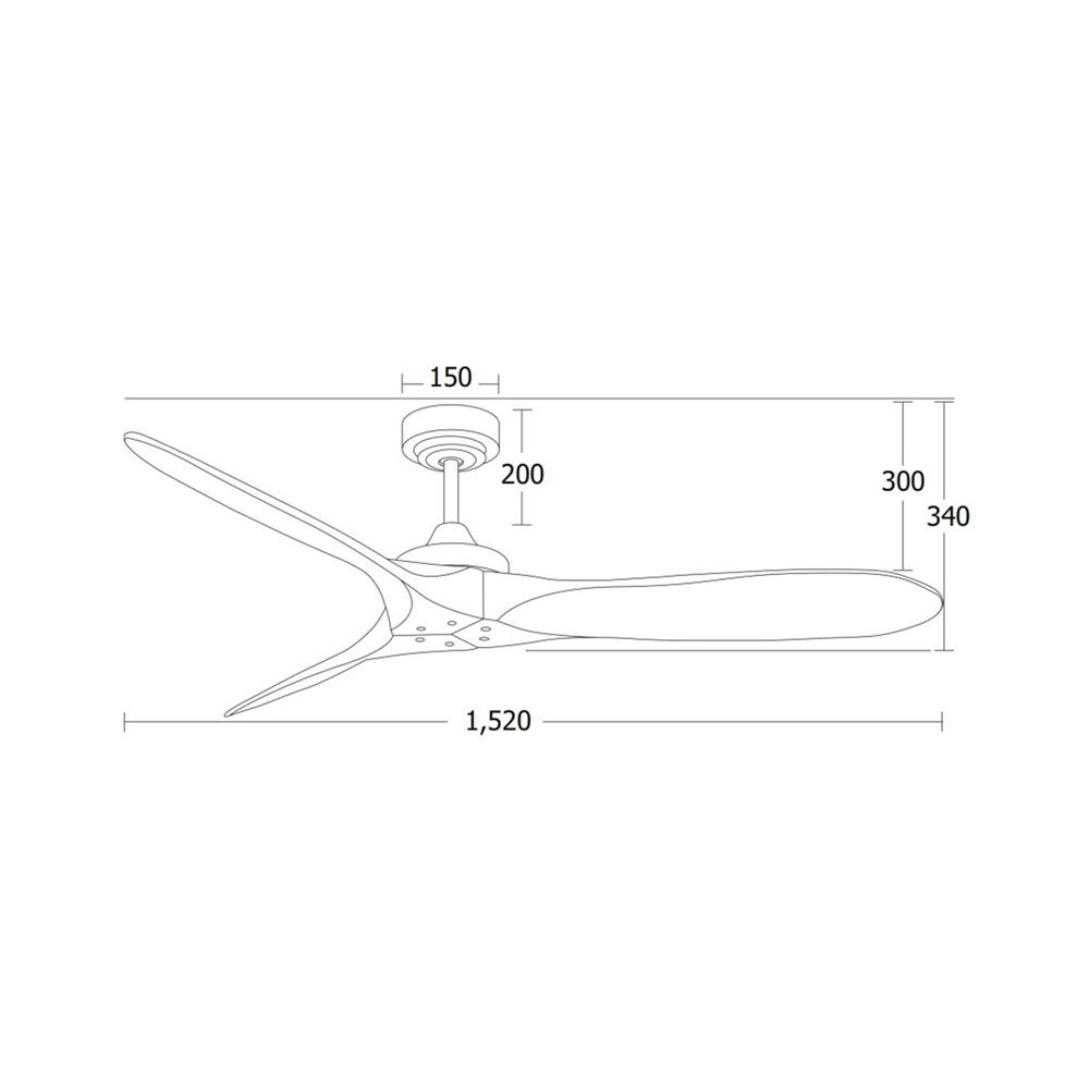 พัดลมไม่มีโคมไฟ MR.KEN 25-01507 60 นิ้ว สีเทา/น้ำตาล
