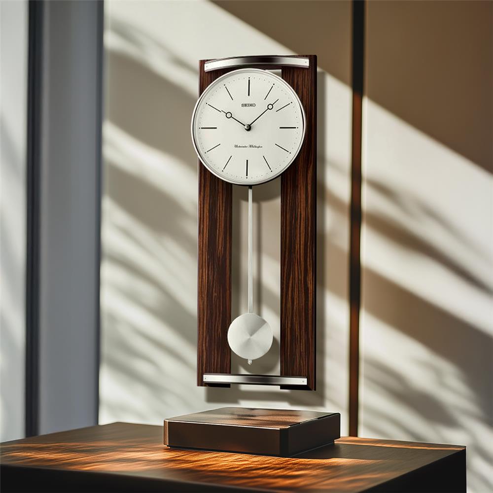 นาฬิกาแขวน SEIKO CLOCKS QXH078B 23.4X9.9 นิ้ว สีน้ำตาล