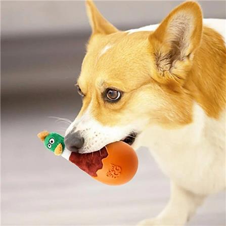 ของเล่นสุนัข GIGWI EGG-CHICKEN สีน้ำเงิน/เหลือง_2