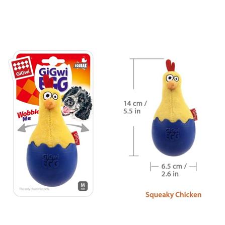 ของเล่นสุนัข GIGWI EGG-CHICKEN สีน้ำเงิน/เหลือง_3