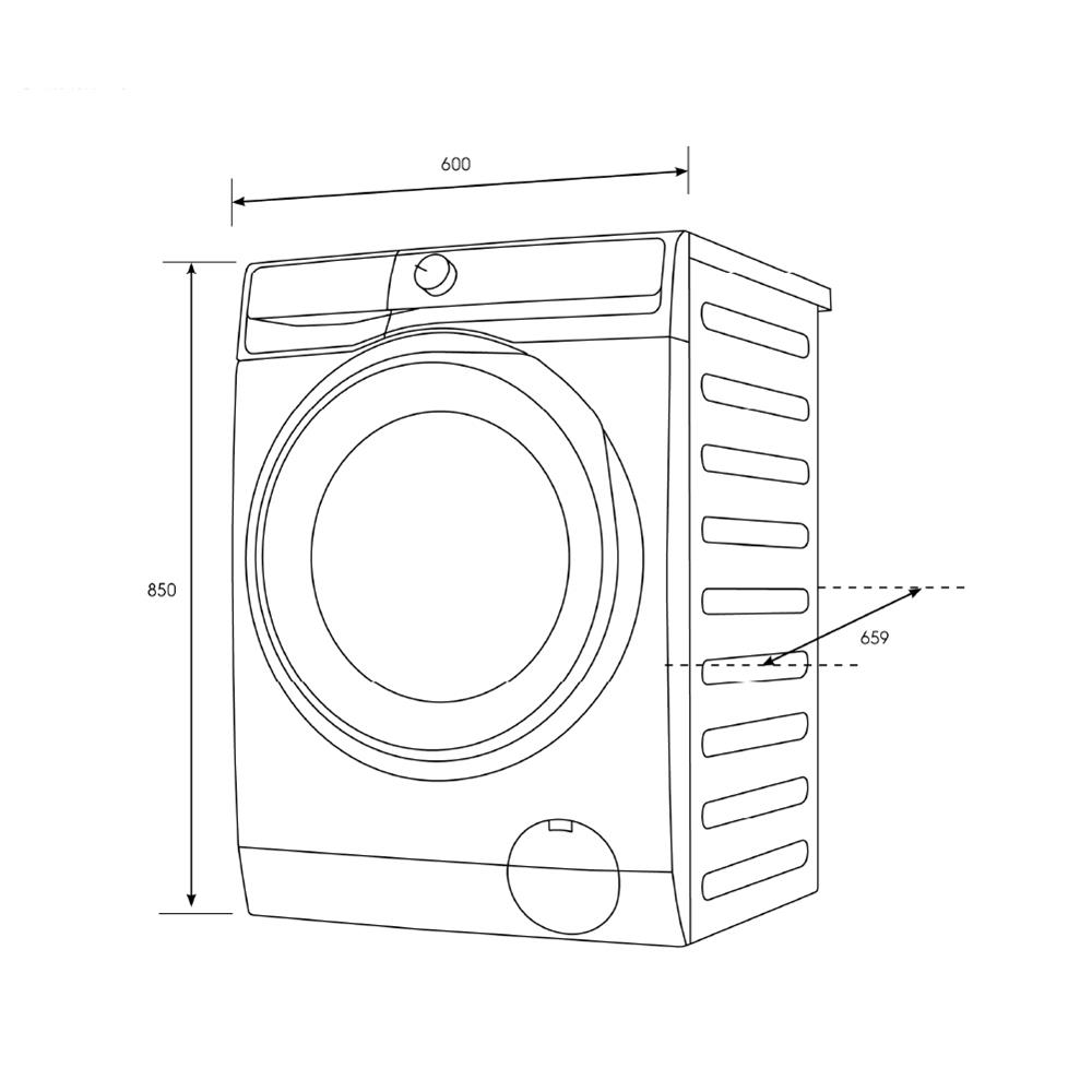 เครื่องซักผ้าฝาหน้าพร้อมขาตั้ง ELECTROLUX EWF1343R7WC 13 กก. 1400RPM อินเวอร์เตอร์ สีขาว