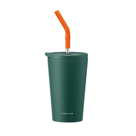 กระติกสุญญากาศ LOCKNLOCK STRAW VACUUM COLDCUP LHC4301 400 มล. สีเขียว_0