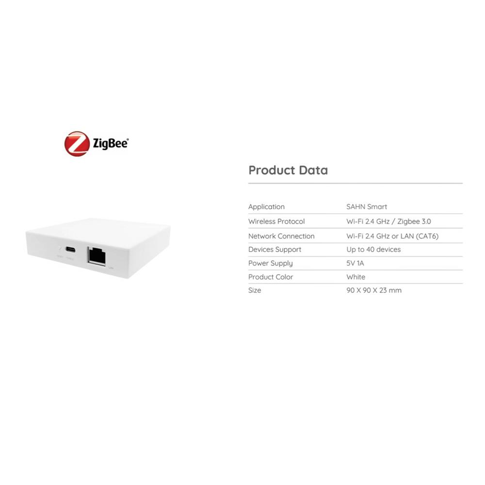 เกตเวย์กระจายสัญญาณ ZIGBEE SMART HOME SIMON OT-SM-ZBGW-DUAL สีขาว