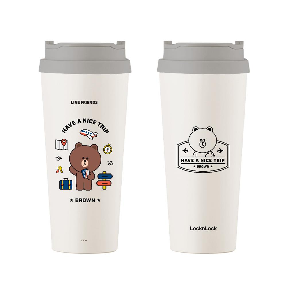 กระติกสุญญากาศ LOCKNLOCK LINE FRIEND LHC4279 540 มล. สีครีม