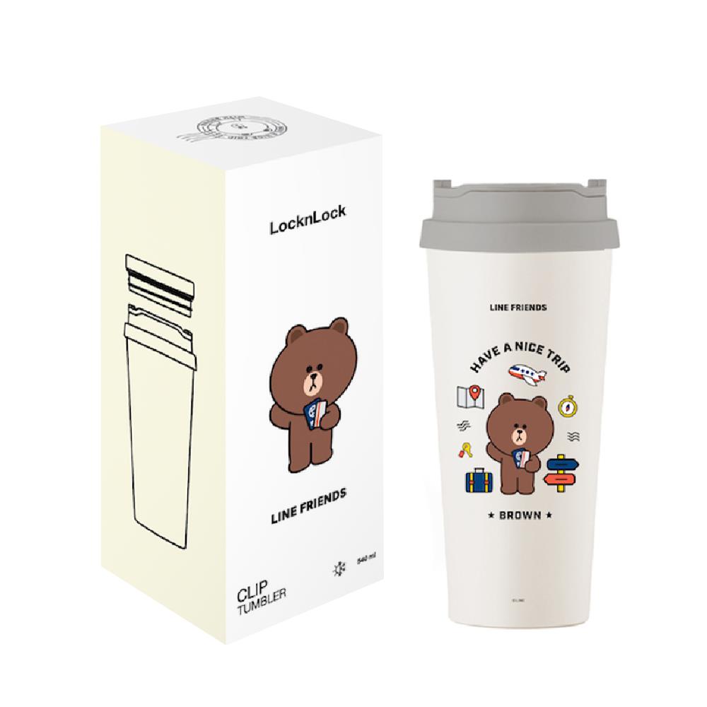 กระติกสุญญากาศ LOCKNLOCK LINE FRIEND LHC4279 540 มล. สีครีม