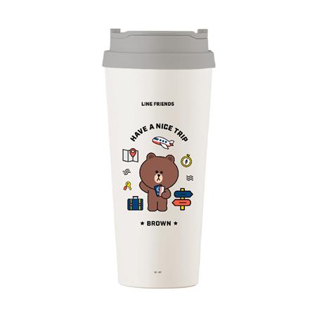 กระติกสุญญากาศ LOCKNLOCK LINE FRIEND LHC4279 540 มล. สีครีม_0