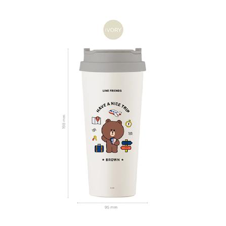 กระติกสุญญากาศ LOCKNLOCK LINE FRIEND LHC4279 540 มล. สีครีม_6