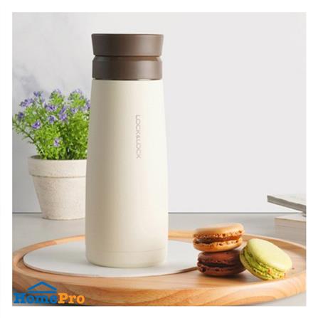 กระติกสุญญากาศ LOCKNLOCK MACARON 450 มล. สีครีม_1