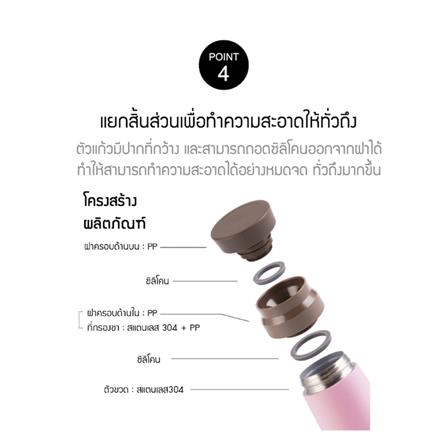 กระติกสุญญากาศ LOCKNLOCK MACARON 450 มล. สีครีม_5