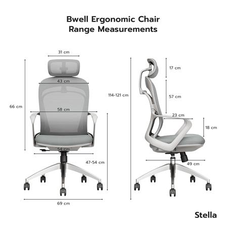 เก้าอี้สำนักงาน BWELL A100HS NET สีขาว_5