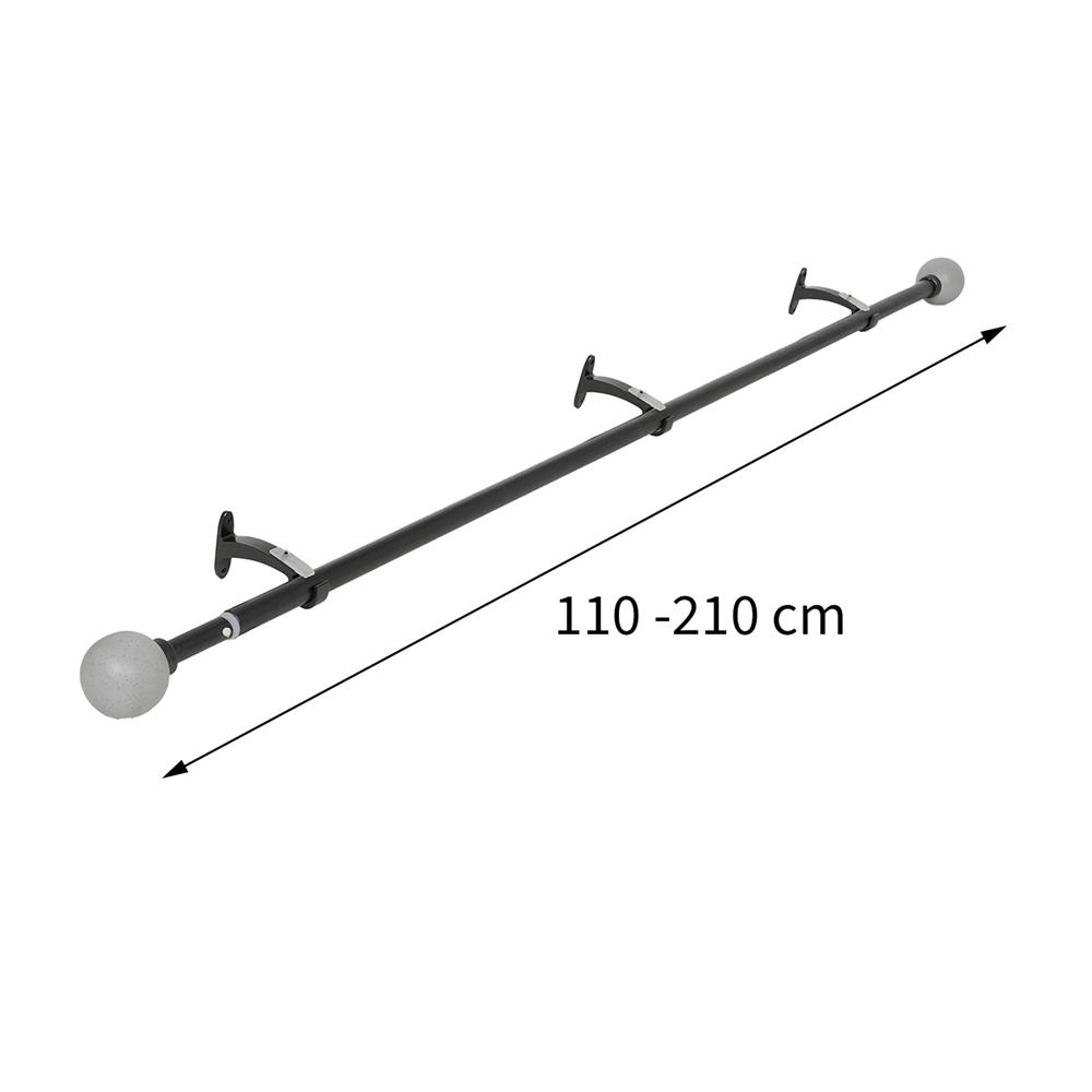 รางเหล็ก ยืดหด HOME LIVING STYLE PLUTO 110-210 ซม. สีดำ