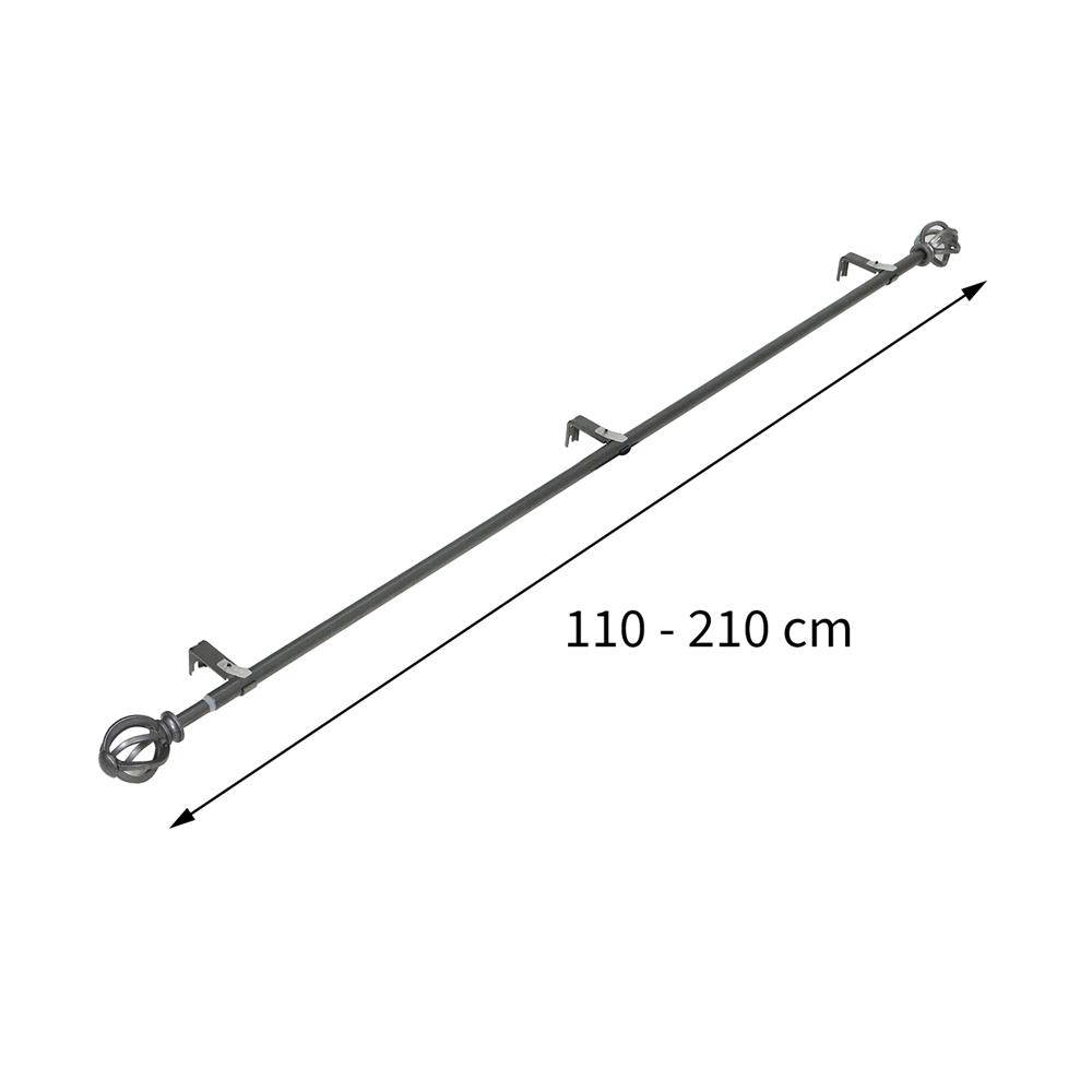 รางเหล็ก ยืดหด HOME LIVING STYLE CORDON 110-210 ซม. สีเทา