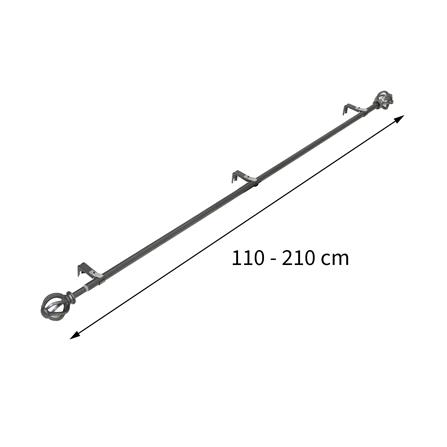 รางเหล็ก ยืดหด HOME LIVING STYLE CORDON 110-210 ซม. สีเทา_4