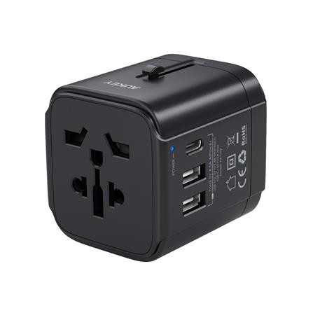 ปลั๊กแปลง 4 IN 1 UNIVERSAL 2 USB 1 TYPE C AUKEY PA-TA01  สีดำ_0