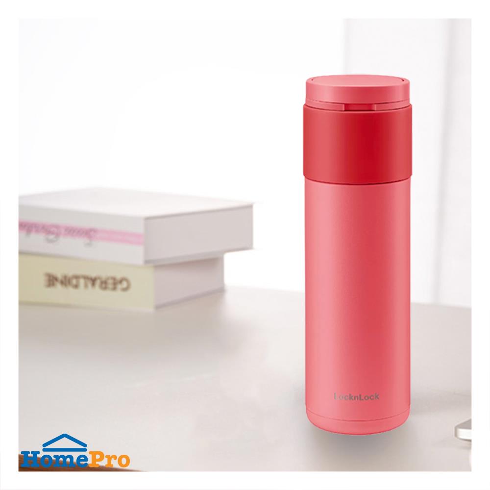 กระติกสุญญากาศ LOCKNLOCK HIDDEN 490 มล. สีแดง