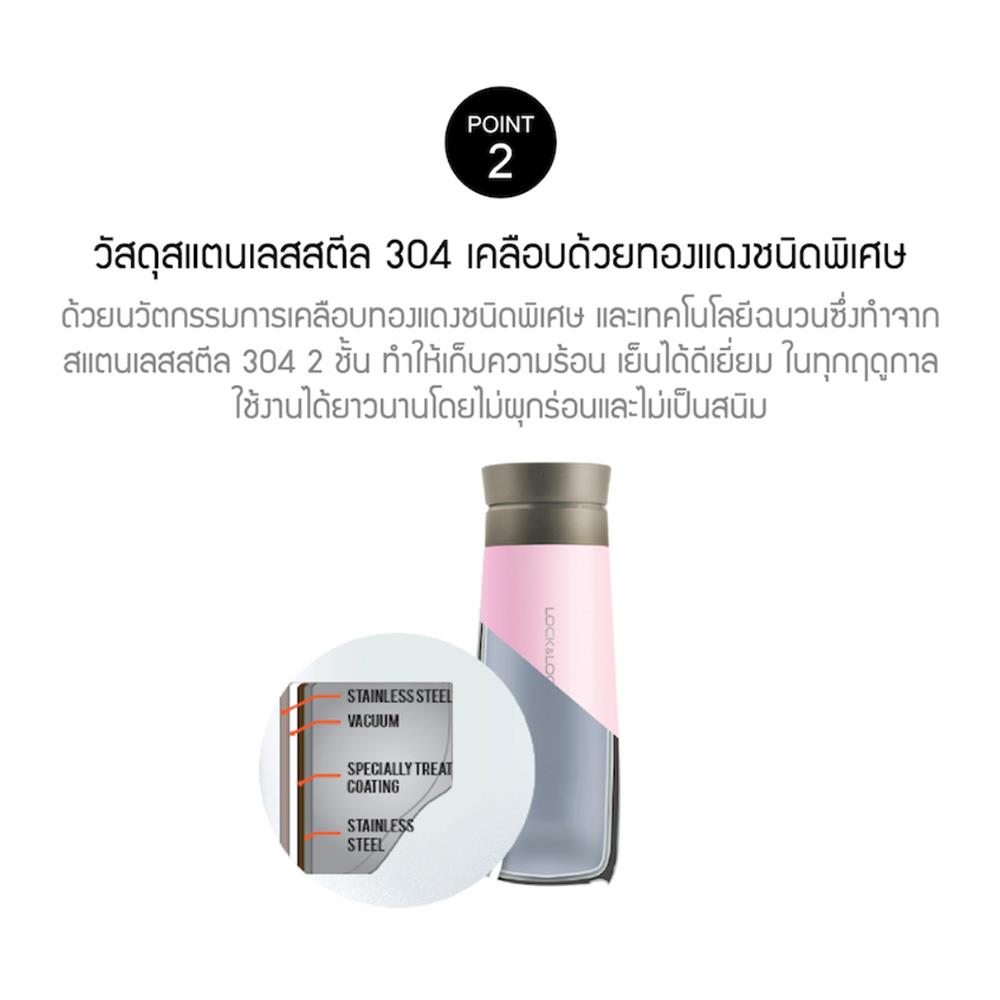 กระติกสุญญากาศ LOCKNLOCK MACARON 450 มล. สีเขียว