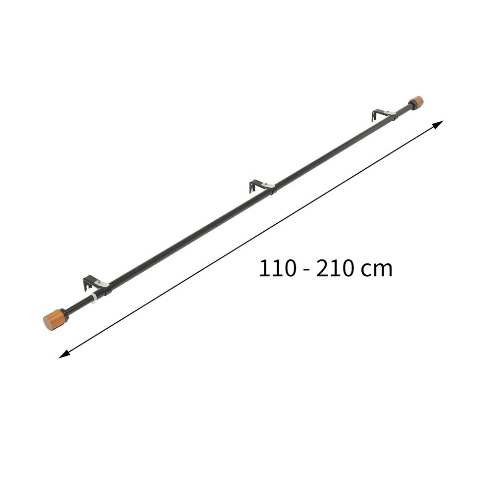 รางเหล็ก ยืดหด HOME LIVING STYLE MATTEH 110-210 ซม. สีดำ