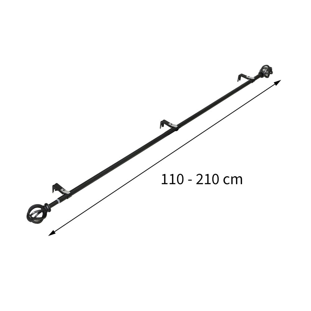 รางเหล็ก ยืดหด HOME LIVING STYLE CORDON 110-210 ซม. สีดำ