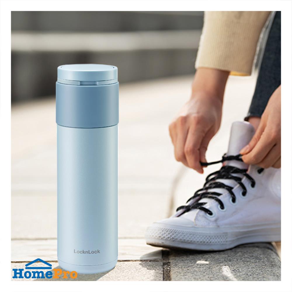 กระติกสุญญากาศ LOCKNLOCK HIDDEN 490 มล. สีฟ้า