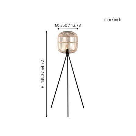 ไฟตั้งพื้น EGLO BORDESLEY 43219 สีน้ำตาล/ดำ 1 หัว_2