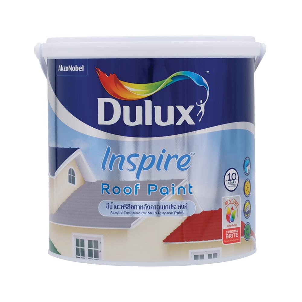 สีน้ำทาหลังคา ชนิดกึ่งเงา DULUX INSPIRE ROOF PAINT R824 สีใส 1 แกลลอน