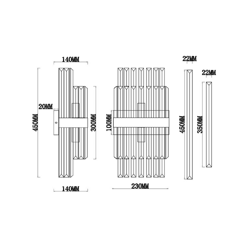 ไฟกิ่งภายใน CARINI W2463077 สีใส/ทอง 1 หัว
