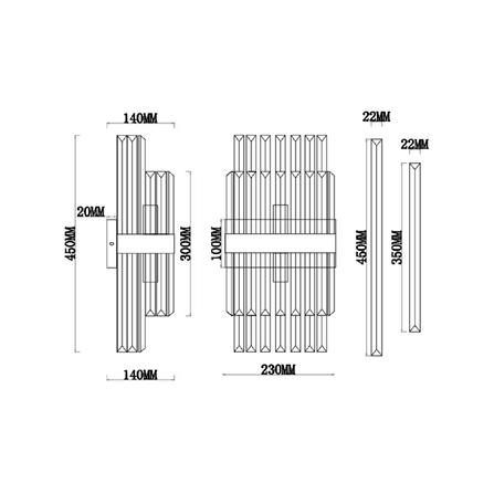 ไฟกิ่งภายใน CARINI W2463077 สีใส/ทอง 1 หัว_5