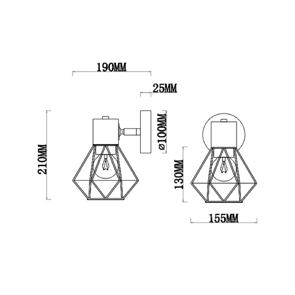 ไฟกิ่งภายใน CARINI W2462026 สีดำ/ทอง 1 หัว