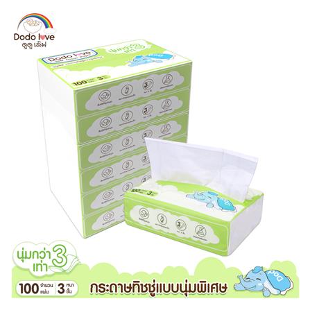 กระดาษเช็ดหน้า DODOLOVE 100 แผ่น (แพ็ก 6 ชิ้น)_3