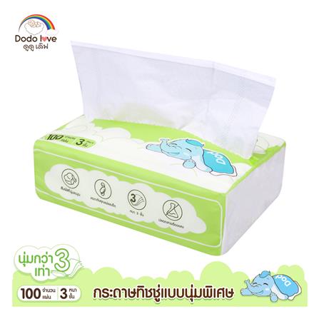 กระดาษเช็ดหน้า DODOLOVE 100 แผ่น (แพ็ก 6 ชิ้น)_4
