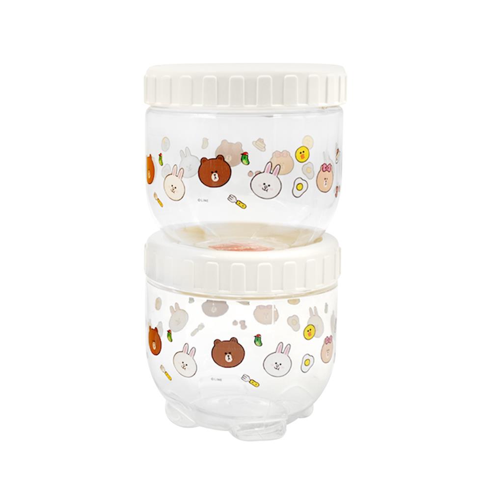 ชุดขวดโหลฝาเกลียว LOCKNLOCK LINE FRIEND INL302PS4LF สีขาว/ใส 4 ชิ้น