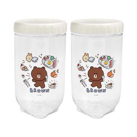 ชุดขวดโหลฝาเกลียว LOCKNLOCK LINE FRIEND INL302PS4LF สีขาว/ใส 4 ชิ้น_1