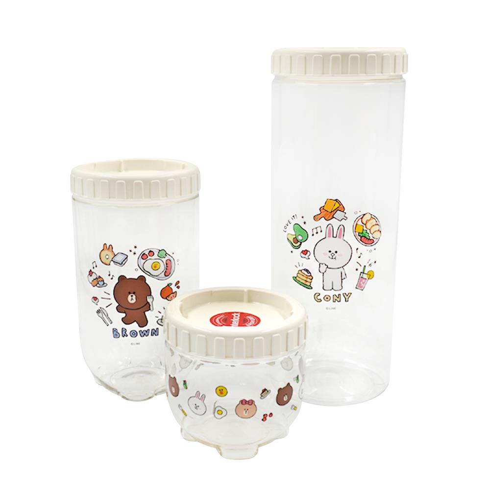 ชุดขวดโหลฝาเกลียว LOCKNLOCK LINE FRIEND INL301S002LF สีขาว/ใส 3 ชิ้น